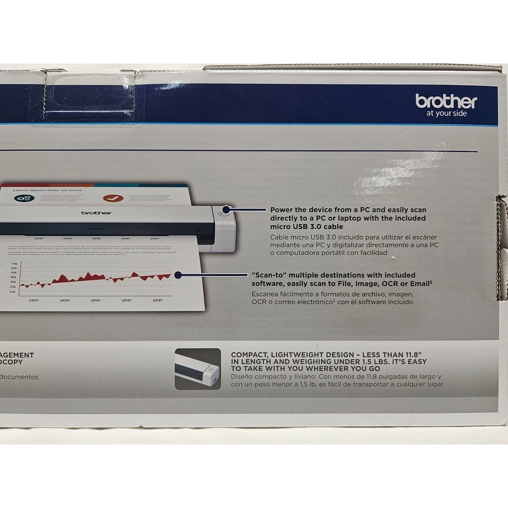 Brother DSmobile DS-635 Mobile Scanner, USB 3.0, Windows/MAC, NEW! - Picture 5 of 12